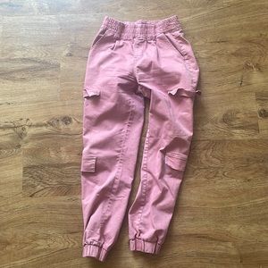 Pink cargo pants